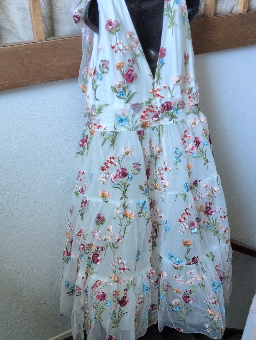 ✨ Nwt Jessakae Margaret Garden Floral Embroidered V-neck Dress Size XXL - Picture 11 of 12